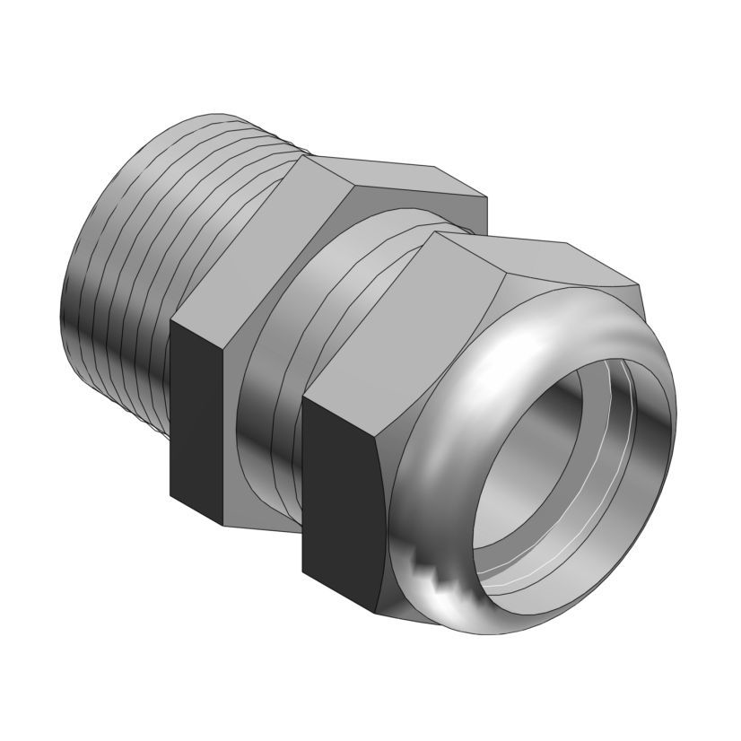 T&B 2930SST Ranger Liquidtight Strain Relief Cord Connector With Rubber Bushing, 3/4 in Trade, 1/8 to 3/8 in Cable Openings, 304 Stainless Steel